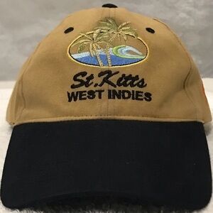 Rima for St. Kitts West Indies Adjustable Brown & Black Travel & Beach Ball Cap